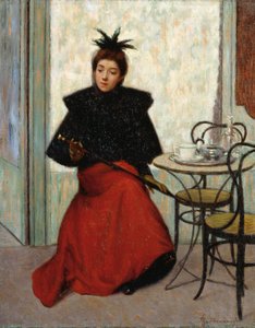 Kafede, Federico Zandomeneghi (1841-1917), tuval üzerine yağlı boya, 41x33 cm