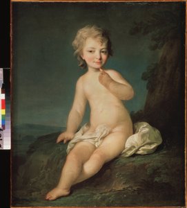 Çıplak küçük kız. Fyodor (Fedor veya Fiodor) Stepanovich Rokotov (1735-1808), tuval üzerine yağlı boya, yaklaşık 1780. Rus sanatı