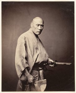 Samuray, Yokohama (1864-65) (gümüş baskılı albüm) by Felice (1825 c.1908) Beato