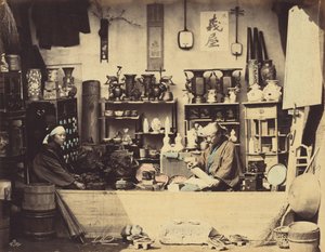 Curio Dükkanı, c. 1865. by Felice Beato