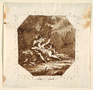 Rinaldo ve Armida ile Tavan Tasarımı, Palazzo Milzetti, Faenza by Felice Giani