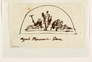 Apollo, Mnemosyne ve Jove ile Lunette için Tasarım by Felice Giani
