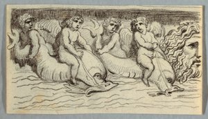 Yunuslar ve Putto ile Friz by Felice Giani
