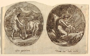 Çiftçi Adam, Av Tanrıçası Diana, Tonozlu Tavan için Tasarım, Sala dei Legislatori, Palazzo Conti-Sinibaldi, Faenza by Felice Giani