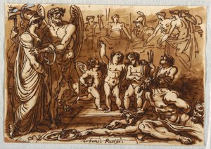 Minerva ve kanatlı bir tanrı by Felice Giani
