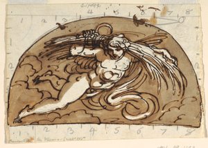 Yaz, Tavan için Lunette, Sekizgen Oda, Palazzo Milzetti, Faenza by Felice Giani