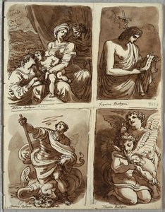 Aziz Catherine ile Kutsal Aile; Guercino