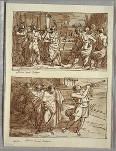 Romulus'un Gururu: Veii'nin Yaşlı Kaptanının Alaycılığı; Carracci'den Sonra İki Çalışma by Felice Giani