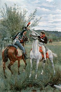 Prusya Prensi Louis ve Çavuş Guindey by Felicien baron de Myrbach Rheinfeld
