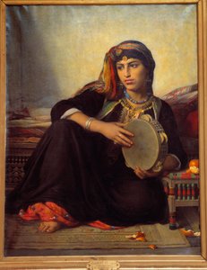 tef çalan bir adam. Auguste Felix Clement tarafından yapılan boyama by Felix Auguste Clement