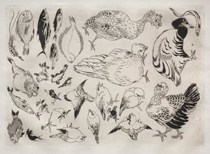 Akşam Yemeği Servisi (Rousseau servisi): Ördek, balık vb. (no. 12) by Felix Bracquemond
