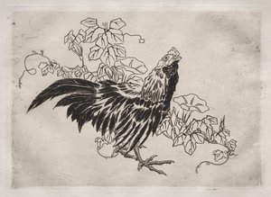 Akşam Yemeği Servisi Rousseau servisi: Horoz ve sabah zaferleri no. 25, 1866. by Felix Bracquemond