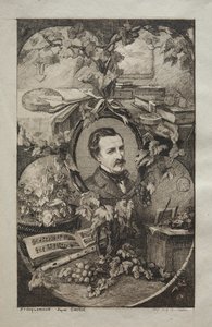 "New Works of Champfleury, The Friends of Nature" için ön yazı: Gustave Courbet'den sonra Champfleury'nin Portresi by Felix Bracquemond