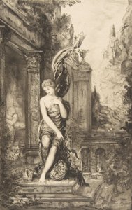Servetin Peşinden Koşan ve Yatağında Onu Bekleyen Adam, 1886. by Felix Bracquemond