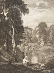 Bois de Boulogne, 1857. by Felix Bracquemond