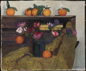 Anemonlar ve Portakallar, 1924 by Felix Edouard Vallotton