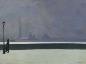 Newa, hafif bulutsu (La Néva, brume légère). 1913 by Felix Edouard Vallotton