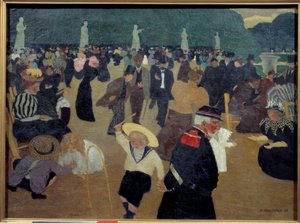 Le jardin du Luxembourg Tablosu, Felix Vallotton (1865-1925) by Felix Edouard Vallotton