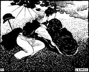 Kendi. Felix Edouard Vallotton (1865-1925) tarafından yapılan gravür by Felix Edouard Vallotton