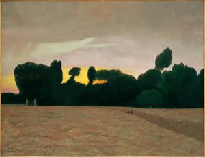 Normandiya manzarası, batan güneş by Felix Edouard Vallotton