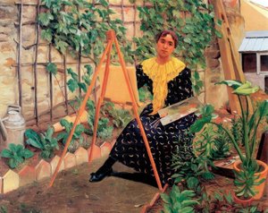 Genç kadın boyama by Felix Edouard Vallotton
