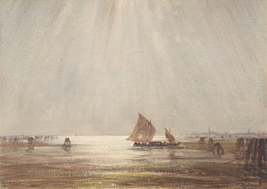 Venedik balıkçı teknesi, n.d.. by Felix Francois Georges Philibert Ziem