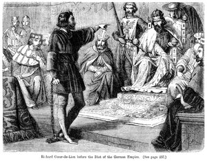Kral I. Richard 1157-1199, Alman İmparatorluğu Diyetinden önce, 19. yüzyıl.