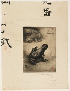 Bronze Frog Inkwell, 1883 (gravür ve aquatint) by Felix Hilaire Buhot