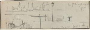 Gillingham İskelesi, Londra [verso] by Felix Hilaire Buhot