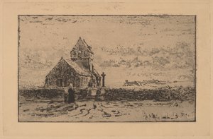 Jobourg Kilisesi, 1887. by Felix Hilaire Buhot