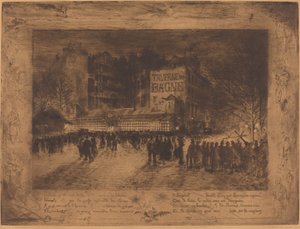 Place des Martyrs ve Hapishane..., 1885. by Felix Hilaire Buhot
