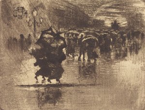 Le Petit Enterrement Mezar - Küçük Tabak, 1878. by Felix Hilaire Buhot