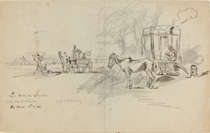 Deauville Yarışları by Felix Hilaire Buhot