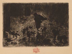 Gece Avcıları by Felix Hilaire Buhot