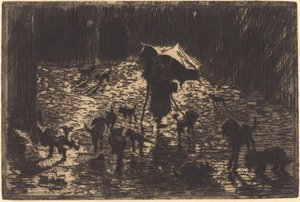 Les Noctambules Gece Avcıları, 18761877. by Felix Hilaire Buhot