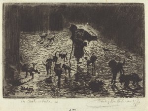 Les Noctambules Gece Avcıları, 18761877. by Felix Hilaire Buhot