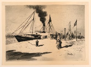Rıhtımlarda Kış Sabahı by Felix Hilaire Buhot