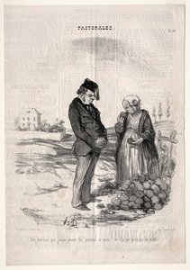 Pastorales, levha 33: Yine de, patates ekersem yer mantarı hasat edeceğimi söylüyorlar. by Felix Hilaire Buhot