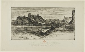 Büyük Sazdan Kulübeler by Felix Hilaire Buhot