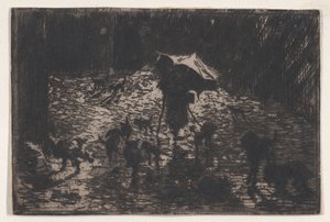 Gece Prowlers Les Noctambules, 1865-98. by Felix Hilaire Buhot