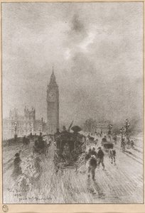 Victoria Saat Kulesi Londra, 1892. by Felix Hilaire Buhot