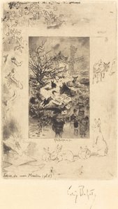"Yel Değirmenimden Mektuplar" için Başlık Sayfası by Felix Hilaire Buhot