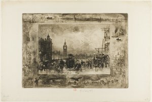 Westminster Saat Kulesi by Felix Hilaire Buhot