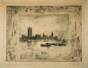 Westminster Sarayı, Londra by Felix Hilaire Buhot