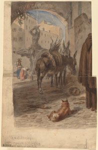 Bernini Çeşmesi, Roma [rekto] by Felix Octavius Carr Darley