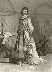 Kral John. Perde IV, Sahne I (gravür) by Felix Octavius Carr Darley