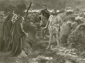 Macbeth. Perde I, Sahne III (gravür) by Felix Octavius Carr Darley