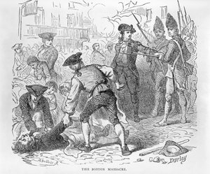 A. Bollett tarafından kazınmış Boston Katliamı, 5 Mart 1770