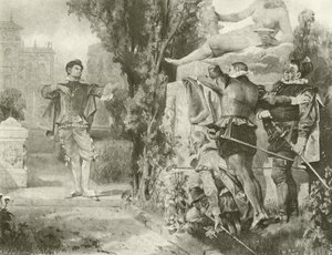 On ikinci gece. Perde I, Sahne V (gravür) by Felix Octavius Carr Darley