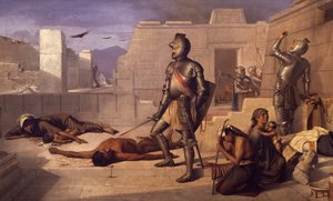 İspanyol fethi sırasında Chobala katliamı, Felix Parra (1845-1919), Meksika